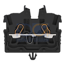 2-conductor miniature through terminal block, with operating slots, 1 mm&sup2;, black