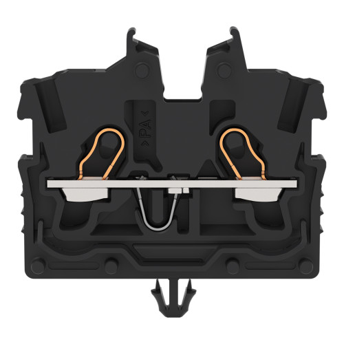 2-conductor miniature through terminal block, with operating slots, 1 mm&sup2;, black