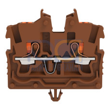 2-conductor miniature through terminal block, with push-button, 1 mm&sup2;, brown