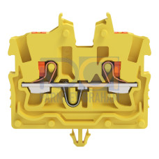2-conductor miniature through terminal block, with push-button, 1 mm&sup2;, yellow