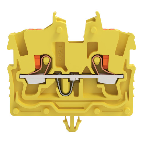 2-conductor miniature through terminal block, with push-button, 1 mm&sup2;, yellow