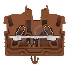 2-conductor miniature through terminal block, with operating slots, 1 mm&sup2;, brown