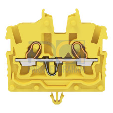 2-conductor miniature through terminal block, with operating slots, 1 mm&sup2;, yellow