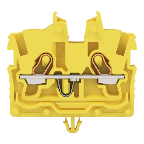 2-conductor miniature through terminal block, with operating slots, 1 mm&sup2;, yellow