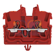 2-conductor miniature through terminal block, with push-button, 1 mm&sup2;, red