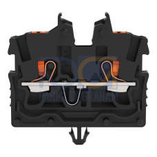 2-conductor miniature through terminal block, with push-button, 1 mm&sup2;, black