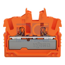 2-conductor miniature through terminal block, with push-button, 2.5 mm&sup2;, orange