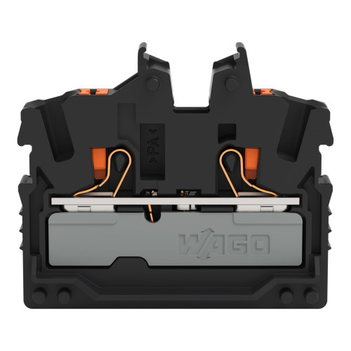 2-conductor miniature through terminal block, with push-button, 2.5 mm&sup2;, black