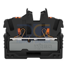 2-conductor miniature through terminal block, with push-button, 2.5 mm&sup2;, black