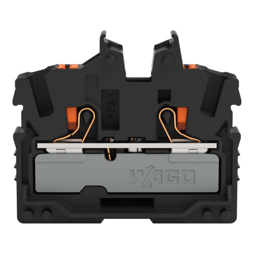 2-conductor miniature through terminal block, with push-button, 2.5 mm&sup2;, black