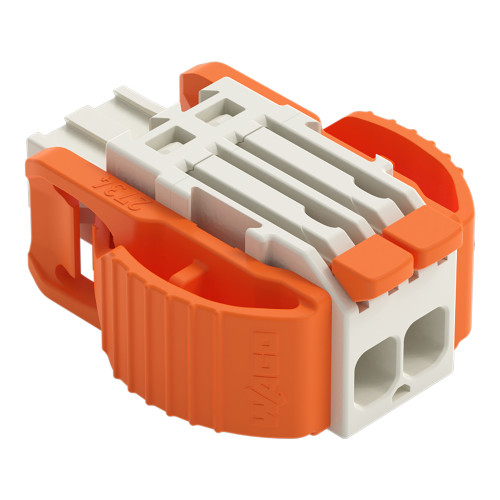 1-conductor female connector, lever, Push-in CAGE CLAMP&reg;, light gray