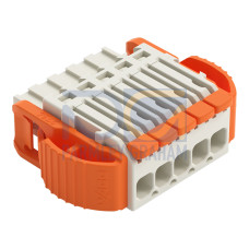 1-conductor female connector, lever, Push-in CAGE CLAMP&reg;, light gray