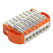 1-conductor female connector, lever, Push-in CAGE CLAMP&reg;, light gray