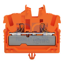 2-conductor miniature through terminal block, with push-button, 2.5 mm&sup2;, orange