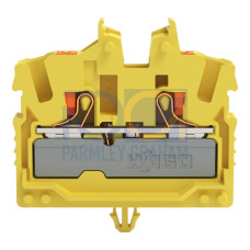 2-conductor miniature through terminal block, with push-button, 2.5 mm&sup2;, yellow