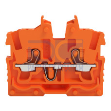 2-conductor miniature through terminal block, with push-button, 1 mm&sup2;, orange