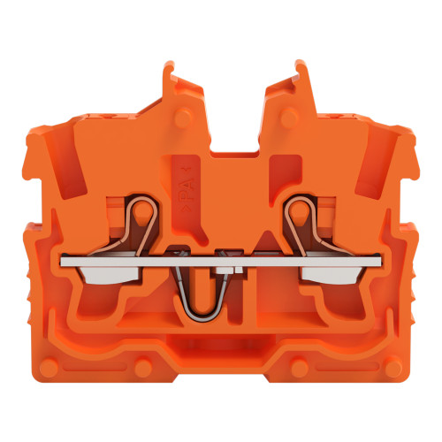 2-conductor miniature through terminal block, with push-button, 1 mm&sup2;, orange