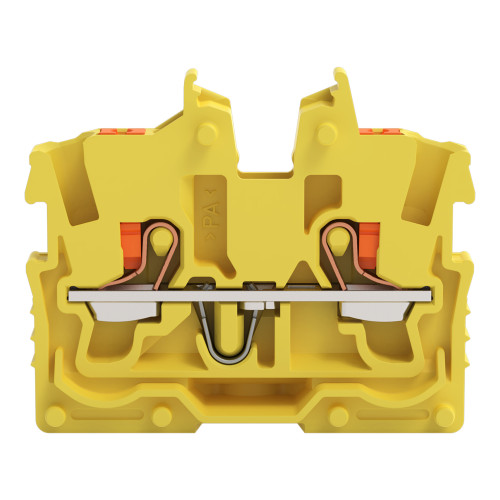 2-conductor miniature through terminal block, with push-button, 1 mm&sup2;, yellow