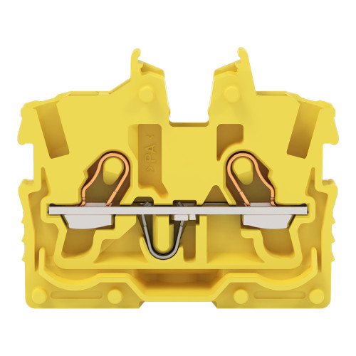 2-conductor miniature through terminal block, with operating slots, 1 mm&sup2;, yellow