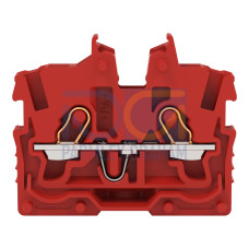 2-conductor miniature through terminal block, with operating slots, 1 mm&sup2;, red