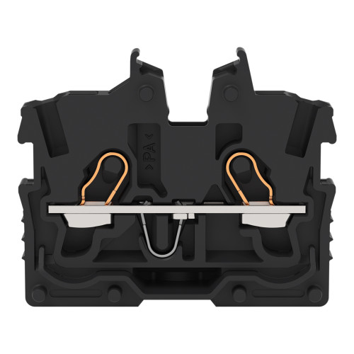 2-conductor miniature through terminal block, with operating slots, 1 mm&sup2;, black