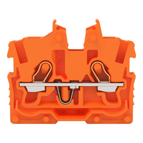 2-conductor miniature through terminal block, with operating slots, 1 mm&sup2;, orange