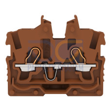 2-conductor miniature through terminal block, with operating slots, 1 mm&sup2;, brown
