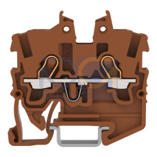 2-conductor miniature through terminal block, with operating slots, 1 mm&sup2;, brown