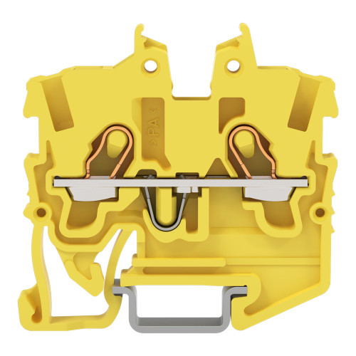 2-conductor miniature through terminal block, with operating slots, 1 mm&sup2;, yellow