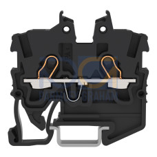 2-conductor miniature through terminal block, with operating slots, 1 mm&sup2;, black