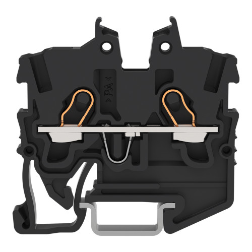 2-conductor miniature through terminal block, with operating slots, 1 mm&sup2;, black