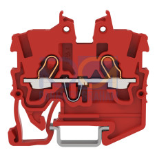 2-conductor miniature through terminal block, with operating slots, 1 mm&sup2;, red