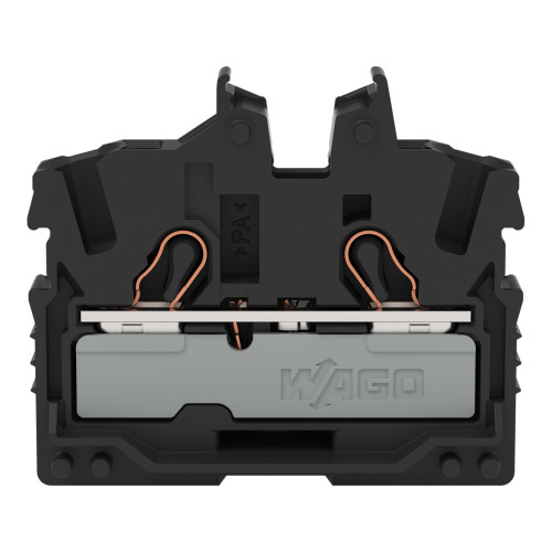 2-conductor miniature through terminal block, with operating slots, 2.5 mm&sup2;, black