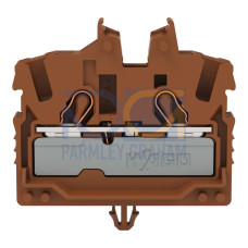 2-conductor miniature through terminal block, with operating slots, 2.5 mm&sup2;, brown