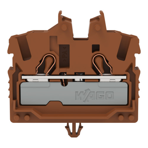 2-conductor miniature through terminal block, with operating slots, 2.5 mm&sup2;, brown