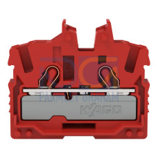 2-conductor miniature through terminal block, with operating slots, 2.5 mm&sup2;, red