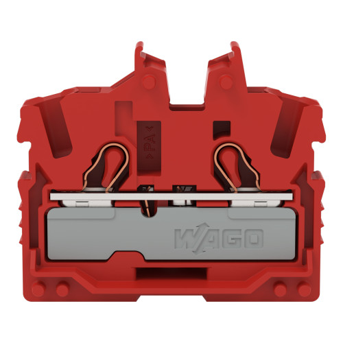 2-conductor miniature through terminal block, with operating slots, 2.5 mm&sup2;, red