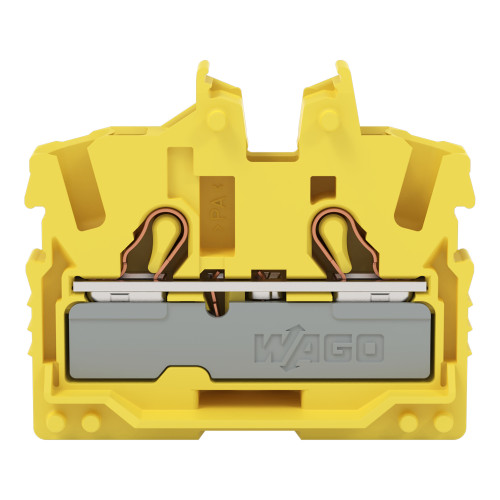 2-conductor miniature through terminal block, with operating slots, 2.5 mm&sup2;, yellow