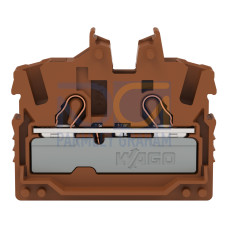 2-conductor miniature through terminal block, with operating slots, 2.5 mm&sup2;, brown