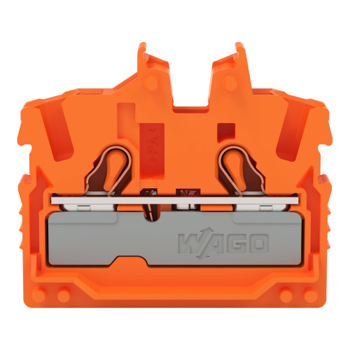 2-conductor miniature through terminal block, with operating slots, 2.5 mm&sup2;, orange