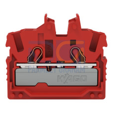2-conductor miniature through terminal block, with operating slots, 2.5 mm&sup2;, red