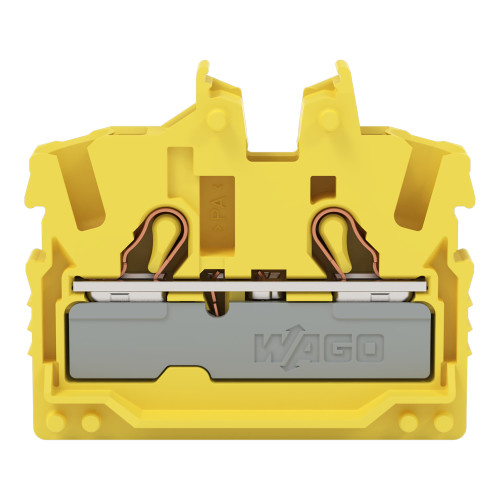 2-conductor miniature through terminal block, with operating slots, 2.5 mm&sup2;, yellow