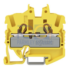 2-conductor miniature through terminal block, with operating slots, 2.5 mm&sup2;, yellow