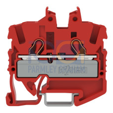 2-conductor miniature through terminal block, with operating slots, 2.5 mm&sup2;, red