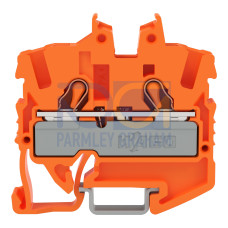 2-conductor miniature through terminal block, with operating slots, 2.5 mm&sup2;, orange