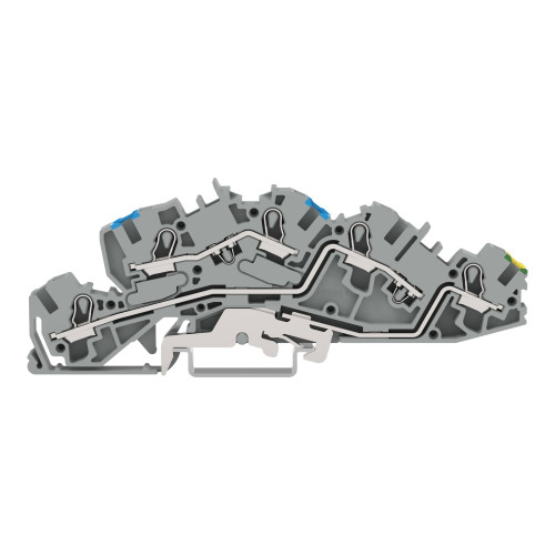 Multilevel installation terminal block, with operating slots, 4 mm&sup2;, gray