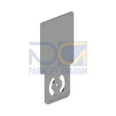 Bracket: Flat SMBAMS series for mounting Q60, Articulation slots for 90 plus degree rotation, 12-ga. 300 series Stainless Steel