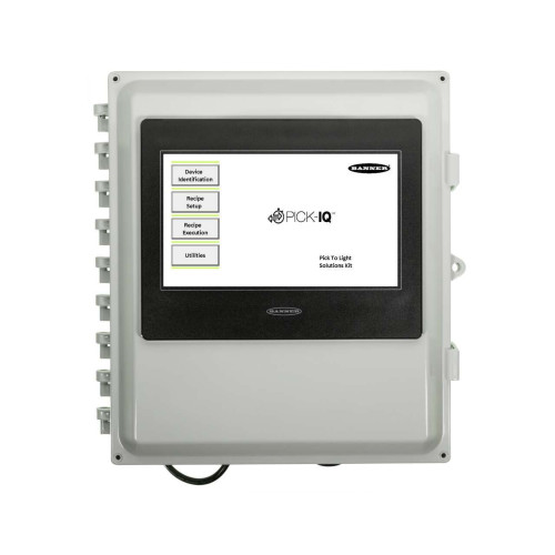 Pick-to-Light Solutions Kit, 14 in x 12 in Polycarbonate Enclosure, DXM700 (Pre-programmed for Pick-to-Light Integration), 10 in Pre-programmed Color Touchscreen HMI, 12-30 V dc