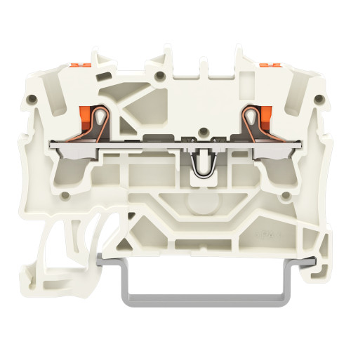 2-conductor through terminal block, with push-button, 2.5 mm&sup2;, light gray