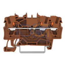 3-conductor through terminal block, with push-button, 2.5 mm&sup2;, brown